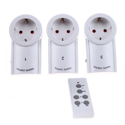 3pcs Wireless Remote Control Power Outlet Plug Socket Switch Set for Home 