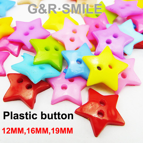 200PCS 12MM 16MM 19MM Colors Dyed Plastic star buttons coat boots sewing clothes accessories P-022 ► Photo 1/5