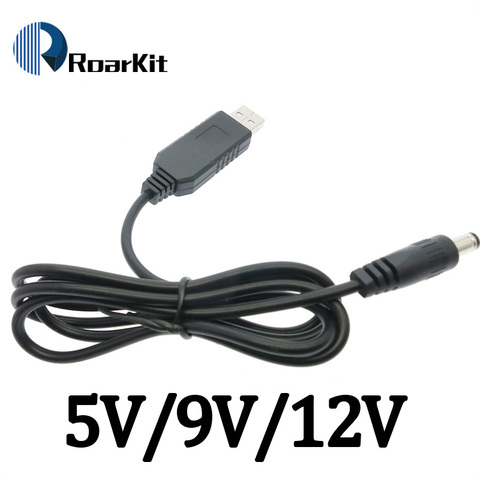 USB power boost line DC 5V to DC 5V / 9V / 12V Step UP Module USB Converter Adapter Cable 2.1x5.5mm Plug ► Photo 1/6