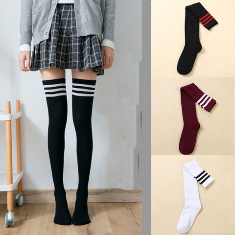 Sexy Socks Striped Long Socks Women Long Stockings Warm Thigh High Socks For Ladies Girls New Fashion Striped Knee Socks Women ► Photo 1/6