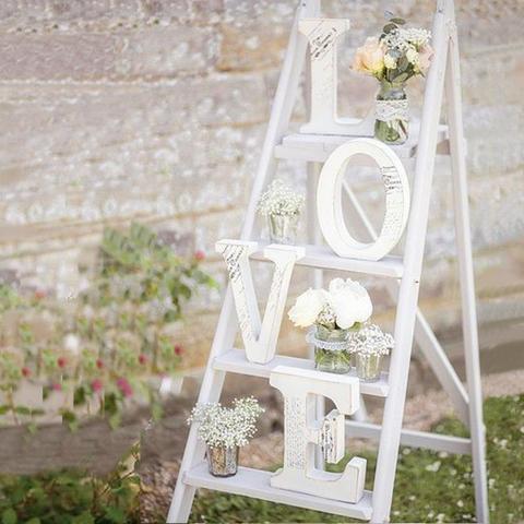 1pcs 15cm White Wooden LOVE Wedding Sign Romantic Wedding Decoration DIY Marriage LOVE Letters Photography Props 15*13*2CM ► Photo 1/2