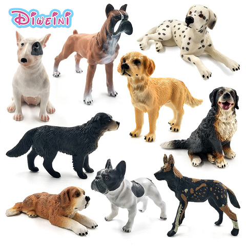 Dalmatian Bulldog Bull Terrier Labrador Siberian husky Dog Animal Model figures figurines home decor Gift For Children Kids toys ► Photo 1/6
