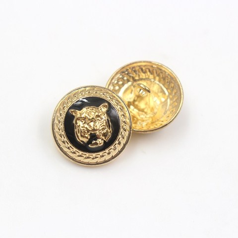 10pcs/lot tiger metal buttons for clothes gold color sweater coat decoration shirt buttons accessories DIY JS-0174 ► Photo 1/4