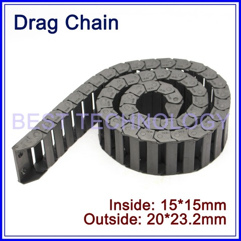 Series 15 x 15mm 20mm 30mm 40mm 50mm length L1000mm Plastic Cable Drag Chain Wire Carrier with end connectors plastic towline ! ► Photo 1/5
