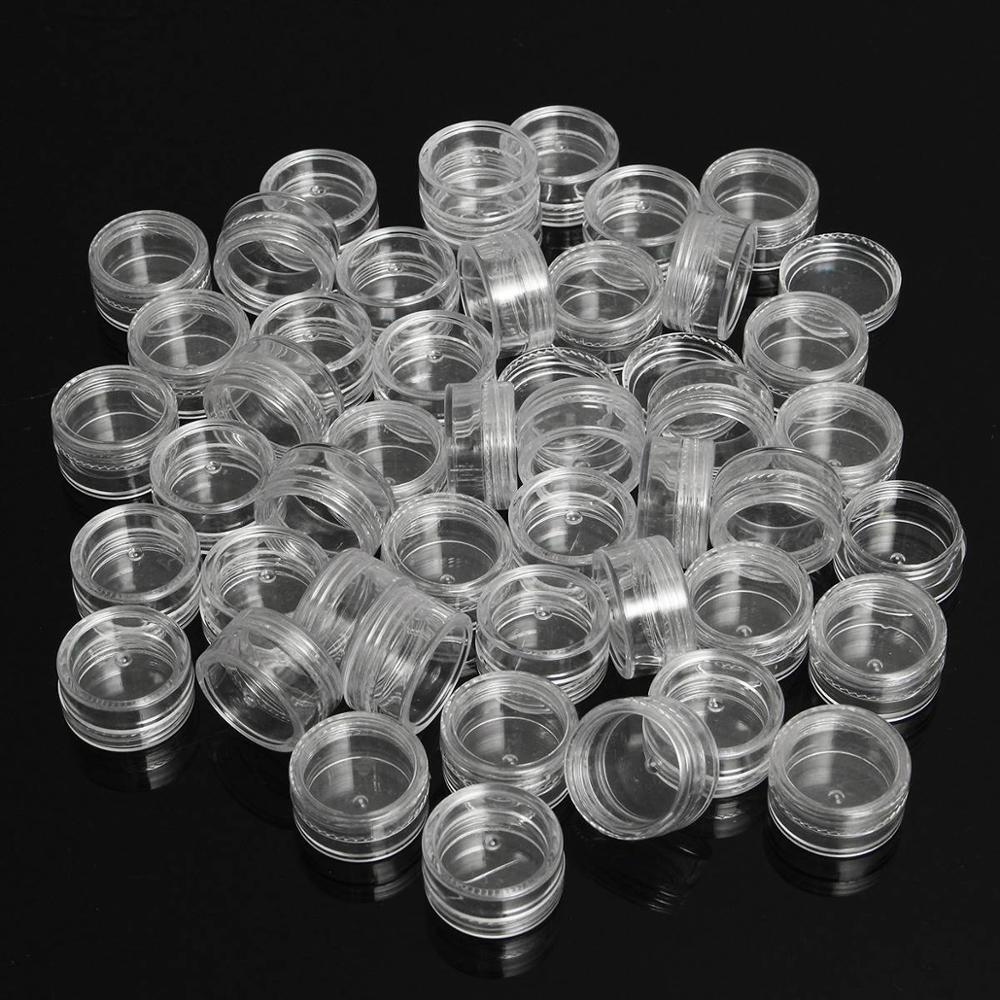 100PCS 5G black Cream Jar, Empty Plastic Cosmetic Container, clear