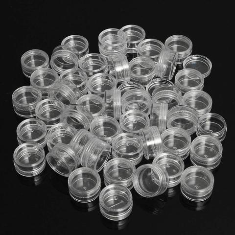 50pc/Lot 5g Sample Clear Cream Jar Mini Cosmetic Bottles Containers Transparent Pot For Nail Arts Small Clear Can Tin For Balm ► Photo 1/6