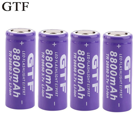 GTF 3.7V 26650 Battery 8800mAh Li-ion Rechargeable Battery For LED Flashlight Torch Li-ion Battery accumulator battery ► Photo 1/6