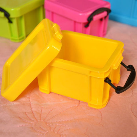 Home Furnishing Mini Lock Box Candy Color Storage Box Table Earrings Jewelry Organizer Cute Plastic Box Cosmetic Organizer ► Photo 1/6