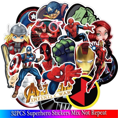 Stickers Skateboard Marvel, Cartoon Avengers Stickers
