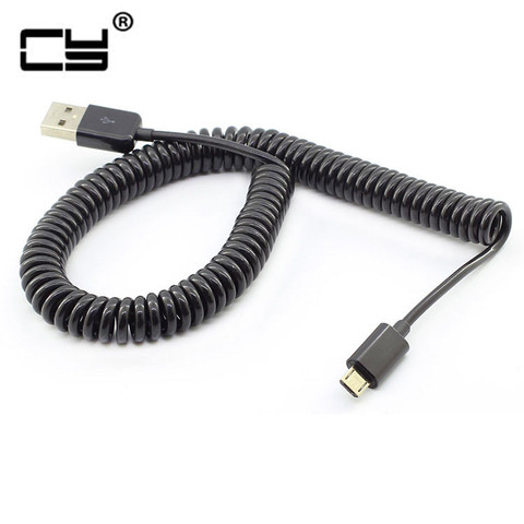 3M/10FT Micro Usb Spring Coiled Cable Extension portable retractable usb Data Charger Cables for Mobile phone Cord Coiled Cabo ► Photo 1/1