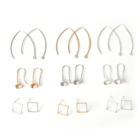 20pcs Copper Ear Wires Stud Ear Hook Gold/Silver/Rhodium Stud Earring Clasps Findings/Handmade DIY Earring Jewelry Making Craft ► Photo 1/6