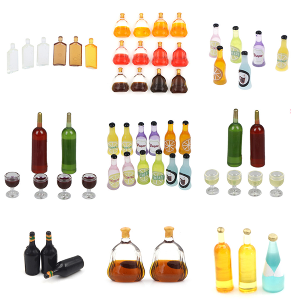 Dollhouse accessories miniature model props simulation wine bottle combinaODUS