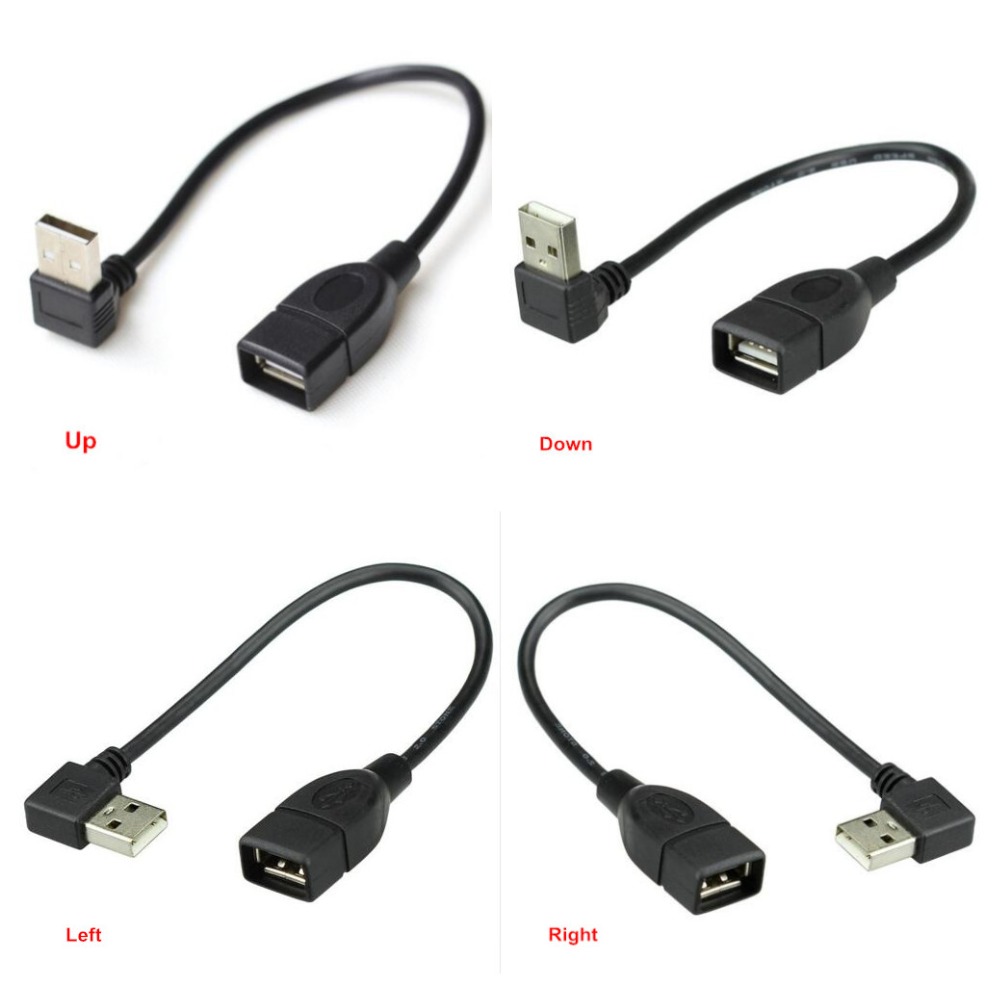 Cable Length: 20cm UP, Color: Black Computer Cables 10cm 20cm USB 2.0 A Male to Female 90 Angled Extension Adaptor Cable USB2.0 Male to Female Right/Left/Down/up Black Cable Cord