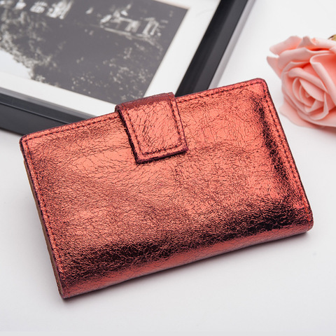 CICICUFF Bright Genuine Leather Women Wallets Retro Cluthes Purse Female Coins Credit Card Holder Purse Wallet ► Photo 1/1