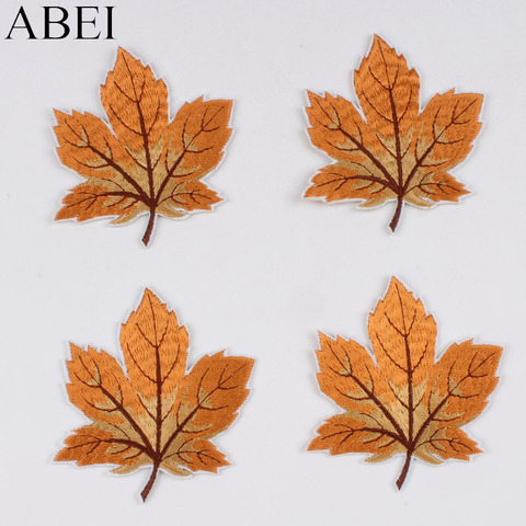 10pcs/lot Cartoon Maple Stickers Iron On Leaves Patch for Apparel Backpack Hats Decoration Sewing Fabric Appliques DIY Badge ► Photo 1/5