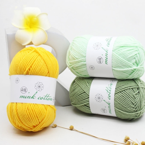 Highfive 50g/ball  Hand Knitted Yarn Hand Knitting Crochet Milk Soft Baby Cotton Yarn DIY Craft Knit Sweater Scarf Hat ► Photo 1/6