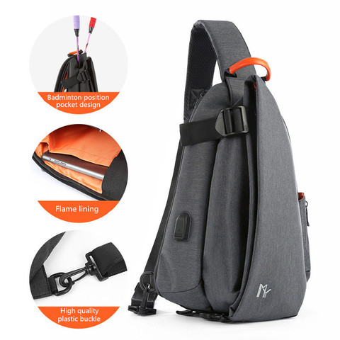 Multifunction Fashion Crossbody Bag Men USB Charging Chest Pack Short Trip Messengers Bag Water Repellent Shoulder Chest Bag ► Photo 1/6