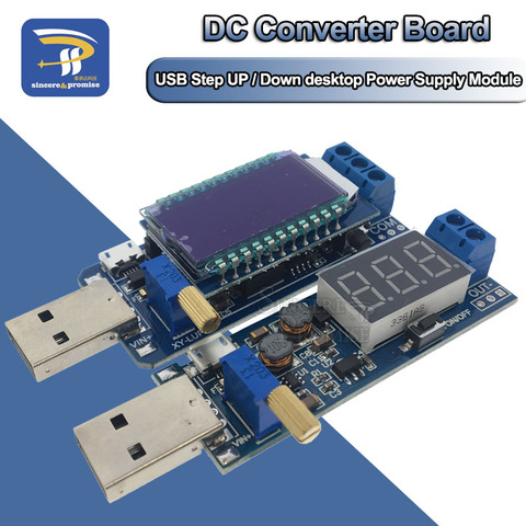 DC-DC 5V to 3.5V/ 9V/12V LCD USB Step UP/Down desktop Power Supply Module Adjustable Boost Buck Converter voltmeter Out 1.2V-24V ► Photo 1/6