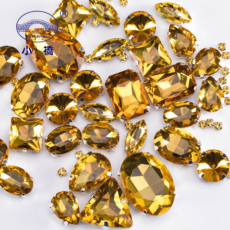 Glitter Mixed Size Sew On Rhinestone Loose Yellow Glass Dress Stones  Crystal Rhinestones For Clothes Decoration 50PCS/PACK S043 - Price history  & Review, AliExpress Seller - Small Bridge Strass Store