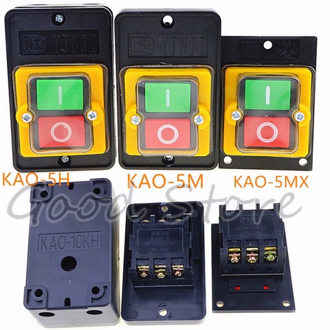 KAO-5H KAO-5M KAO-5MX 10A 380V for Cutting Machine Bench drill SwitchWaterproof Push Button Switch Power On/ Off Switch KAO-5 ► Photo 1/6