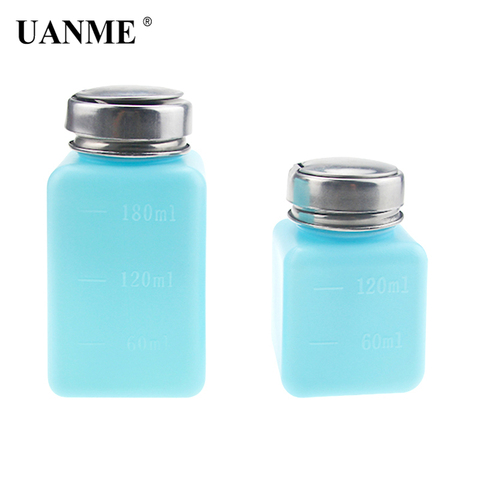 UANME 1 Piece 120ML/180ML Empty Liquid Alcohol Press Bottle Glue Residue Remover Clean Tool Portable Dispenser Pump Bottle ► Photo 1/6