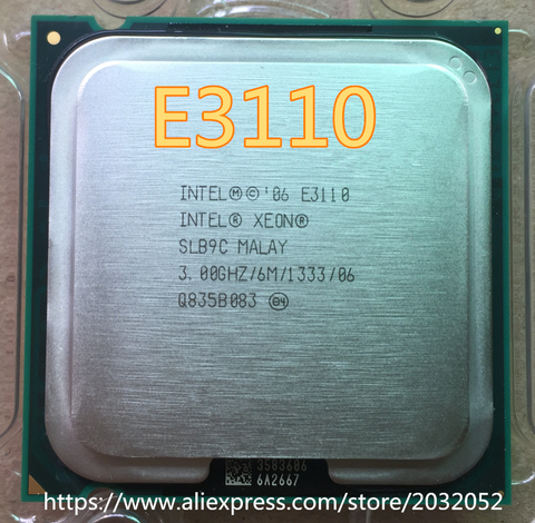Original Intel Xeon E3110 CPU Processor (3.0Ghz/ 6M /1333GHz) Socket 775 (working 100% Free Shipping) ► Photo 1/1