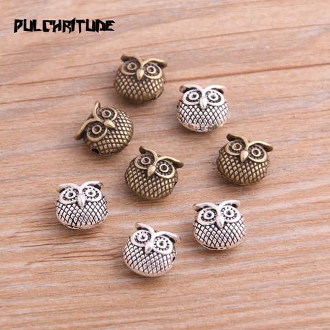 8pcs 11*11mm Two Color Owl Bead Spacer Bead Charms For Diy Beaded Bracelets Jewelry Handmade Making ► Photo 1/5