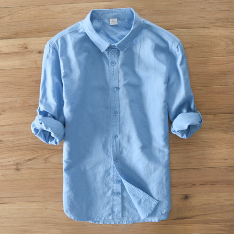 Spring Summer New Multi Colors Mens  Long Sleeve Shirts High Quality Cool Linen Shirt Men ► Photo 1/5