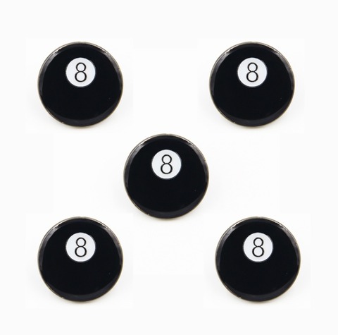 LOTS 5pcs Pool 8 Eight Ball ROCK PUNK Lapel Pin Badge Brooch SOUVENIR  fans Gifts Jewelry 1.9 X 1.9 CM ► Photo 1/5