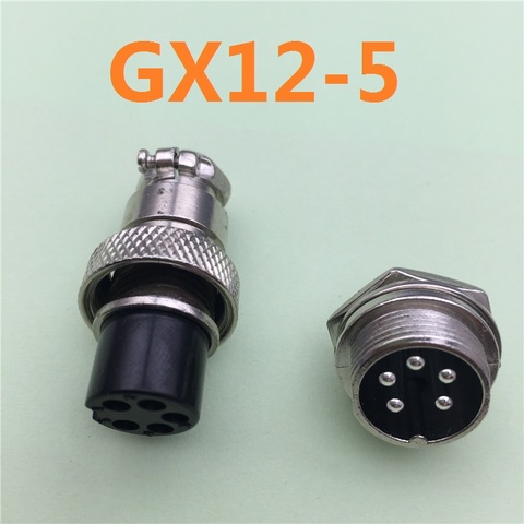 1pcs GX12 5 Pin Male & Female 12mm Wire Panel Connector Aviation Plug L91 GX12 Circular Connector Socket Plug Free Shipping ► Photo 1/4