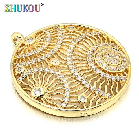 29x33mm Brass Micro Pave Cubic Zirconia Charms Pendants, Mixed Color, Hole: 1.5mm, Model: VD262 ► Photo 1/6