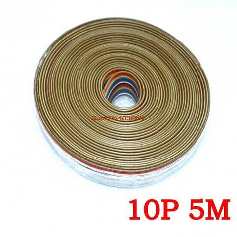 5meters/lot Ribbon Cable 10 WAY Flat Color Rainbow Ribbon Cable Rainbow Wire 10P 20Pin 1.27MM pitch For PCB Diy ► Photo 1/1