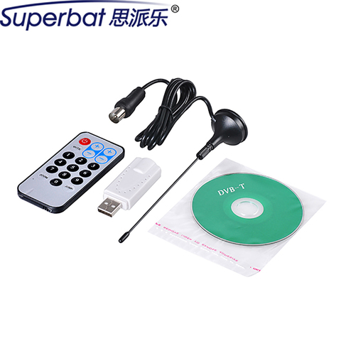 Superbat Digital USB 2.0 DVB-T+FM+DAB+SDR Stick Record Live TV 75ohm Input Antenna Aerial 120cm Cable TV Connector ► Photo 1/5