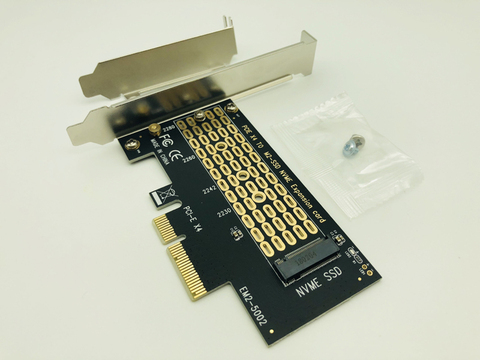 NEW PCI-E PCI Express 3.0 X4 to M.2 NVMe M KEY NGFF SSD PCIE M2 Riser Card Adapter Support 2230 2242 2260 2280 Size ► Photo 1/6