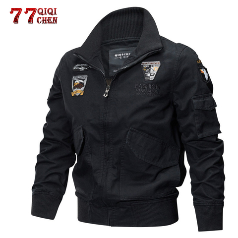 Military Jacket Men Autumn Winter Bomber Tactical Jacket Plus Size 5XL Embroidery Cotton Pilot Cargo Jackets Jaqueta masculina ► Photo 1/6