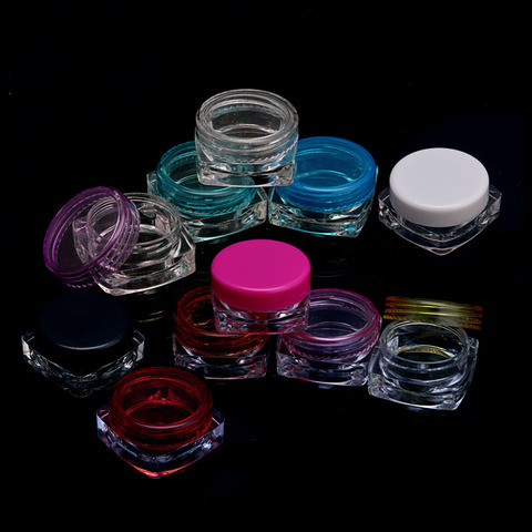 10 Pcs transparent small square bottle 5g Cosmetic Empty Jar Pot Eyeshadow Lip Balm Face Cream Sample Container ► Photo 1/6