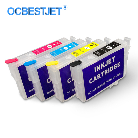 4Colors/Set T1711-T1714 Refillable Ink Cartridge For Epson XP-103 XP-203 XP-207 XP-33 XP-303 XP-306 XP-313 XP-406 XP-413 Printer ► Photo 1/6