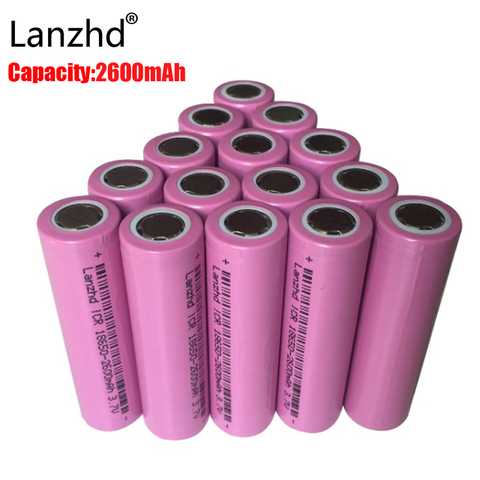 Battery 18650 rechargable Batteries 3.7v ICR18650 rechargeable 18650 Li-ion Real 2600MAH Capacity Battery for Led Flashlight ► Photo 1/6