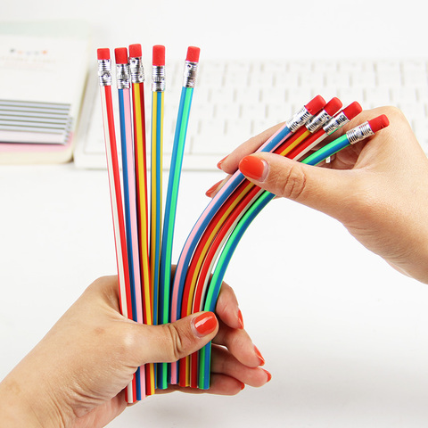 5PCS Colorful Magic Bendy Flexible Soft Pencil With Eraser For Kids Writing Gift ► Photo 1/6