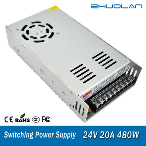 Switch Power Supply for Led strip Adapter AC 110 / 220V to DC 24V 20A 480W Transformer ► Photo 1/6