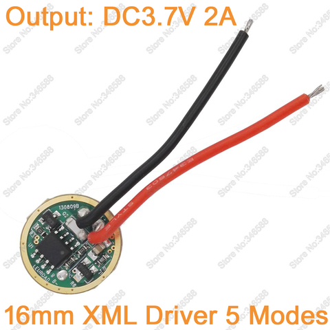 16mm Diameter DC3.7V 5 Modes LED Driver Input DC3.7-4.2V Output DC3.7V 2A for Cree XM-L XML T6 High Power LED Emitter Flashlight ► Photo 1/5