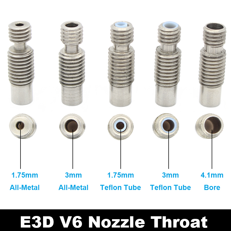 Hot End Extruder MK8 Stainless Steel Pipe Tubes Nozzle Throat 3D Printer Parts 