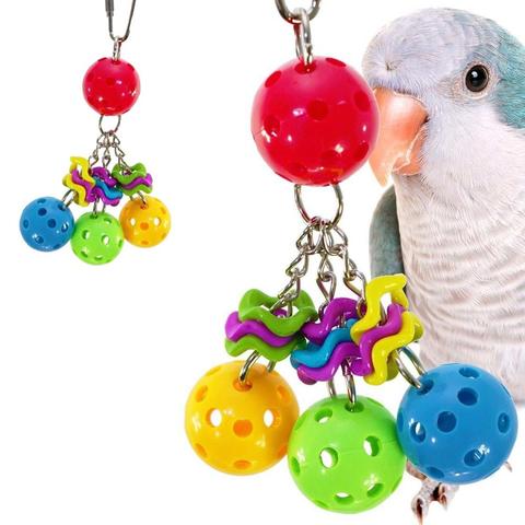 1 Pc Colorful Ball Parrot Bird Parakeet Bite Climbing Play Hanging Toy Pet Cage Decor ► Photo 1/5