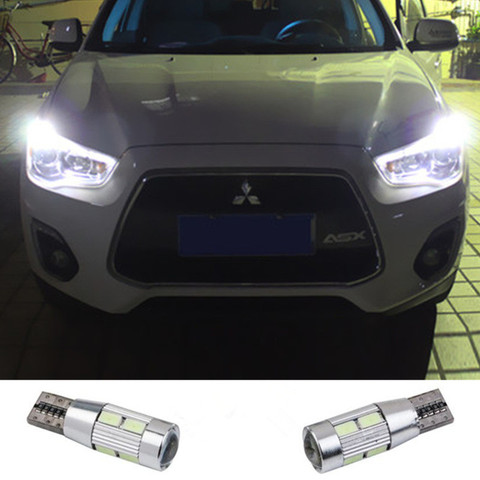 2 X T10 LED W5W Car LED Auto Lamp 12V Light bulbs with Projector Lens for Mitsubishi ASX lancer 9 10 pajero outlander l200 2013 ► Photo 1/2