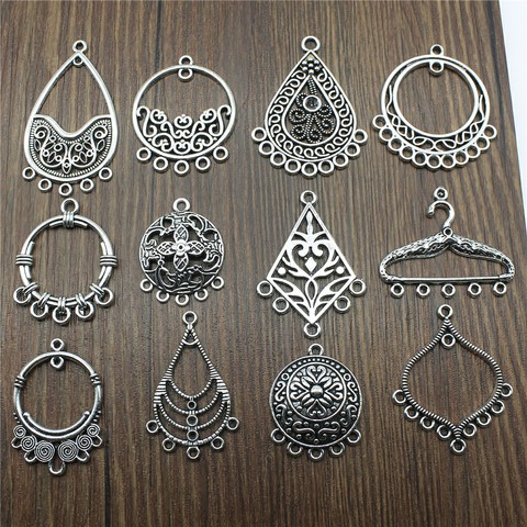 10pcs/lot Earring Connector Charms Antique Silver Color Earring Charms Connector For Jewelry Making ► Photo 1/2