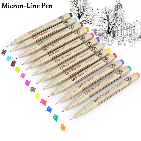 12 Colors PRO Pigma Micron Pen Set Waterproof Finecolour Needles Liner Pens Drawing Lines Colour Pen Dessin tombow Art Supplies ► Photo 1/6