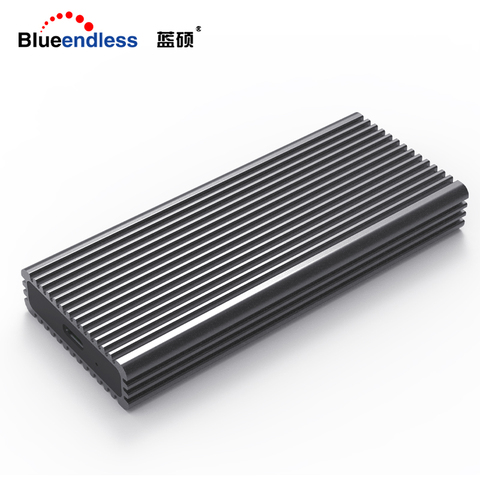 Blueendless NVME M.2 SSD Cases Type-c Port High Speed Transmission Hard Drive Enclosure Heat Dissipation Black Aluminum SSD ► Photo 1/6