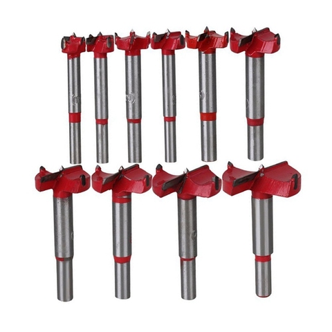 10Pcs Professional Forstner Drill Bit Set Woodworking Hole Saw Wood Cutter, Alloy Steel Wood Drilling Woodworking Hole Boring ► Photo 1/6