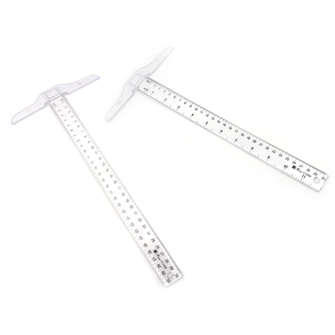 1pcs T Square Ruler 30cm Plastic T Shape Ruler Clear Transparent Measurements Straight Ruler Measure Tool ► Photo 1/6