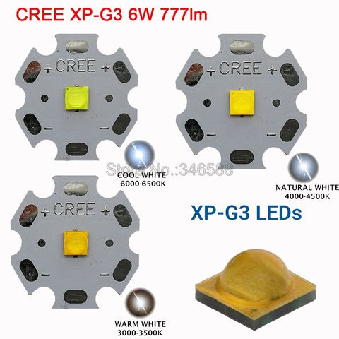 Cree XPG3 XP-G3 1W - 6W High Power LED Emitter Diode Cool White Warm White Neutral White LED Chip on 20mm 16mm 14mm 12mm 8mm PCB ► Photo 1/6